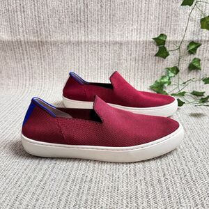 Rothys The Original Slip On Sneakers Womens 9 red Solid Knit Shoes Cushioned